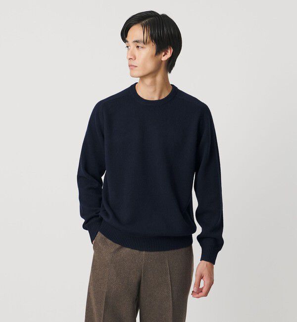 UNITED ARROWS「ウール カシミヤ ミドルゲージ クルーネック ニット」|ニット・セーター|