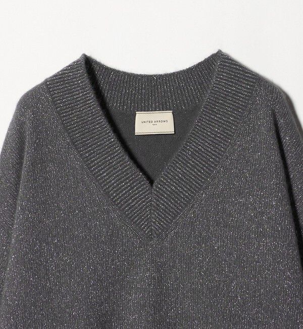 UNITED ARROWS「フォックス ウール ラメ Vネック ニット」|ニット・セーター|