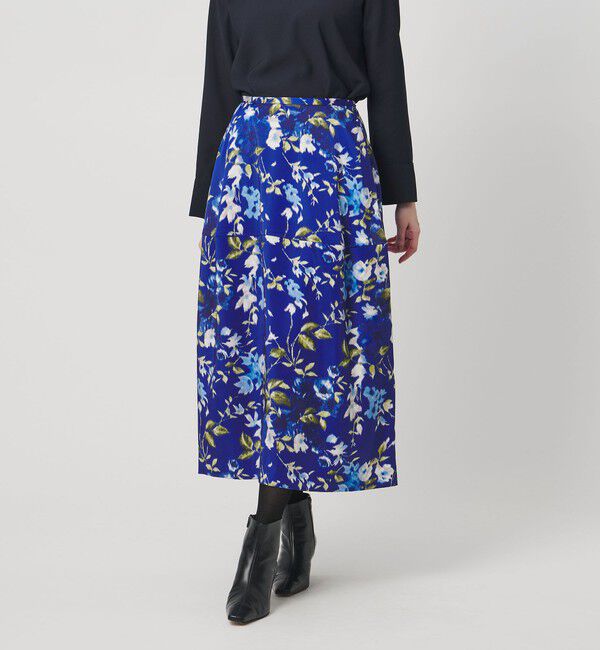 UNITED ARROWS「サテン コクーン プリント スカート ‐ウォッシャブル‐」|スカート|