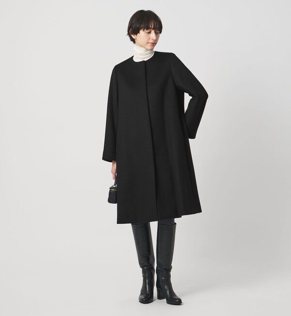 UNITED ARROWS「Aライン ミドルコート」|ノーカラーコート|