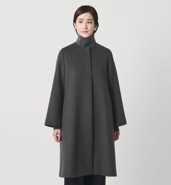 UNITED ARROWS「Aライン ミドルコート」|ノーカラーコート|