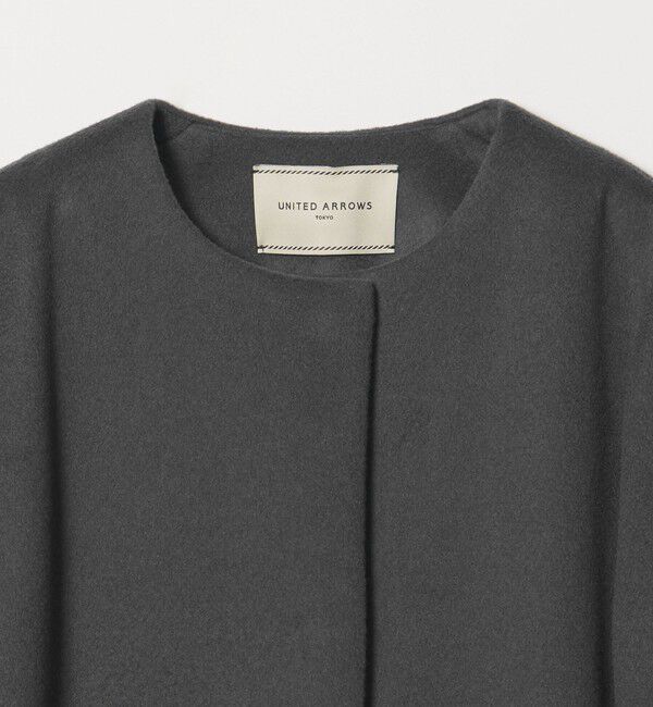 UNITED ARROWS「Aライン ミドルコート」|ノーカラーコート|