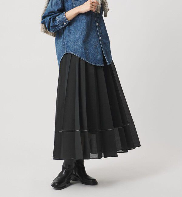 UNITED ARROWS「オーガンジー プリーツスカート」|スカート|