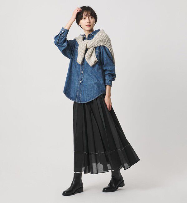 UNITED ARROWS「オーガンジー プリーツスカート」|スカート|