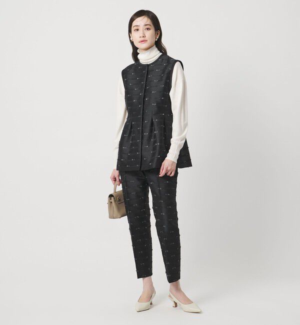 UNITED ARROWS「リボン カットジャガード パンツ」|スラックス|