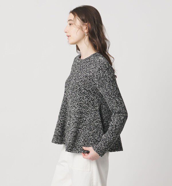 UNITED ARROWS「ミックスカラー ペプラム ニット ‐ウォッシャブル‐」|ニット・セーター|BLACK