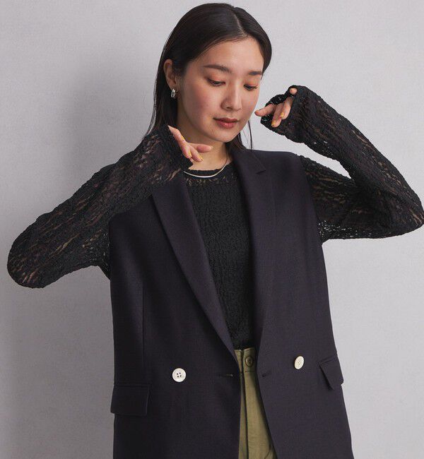 UNITED ARROWS green label relaxing「【WEB限定】＜at ease＞レース プルオーバー カットソー」|Tシャツ・カットソー|