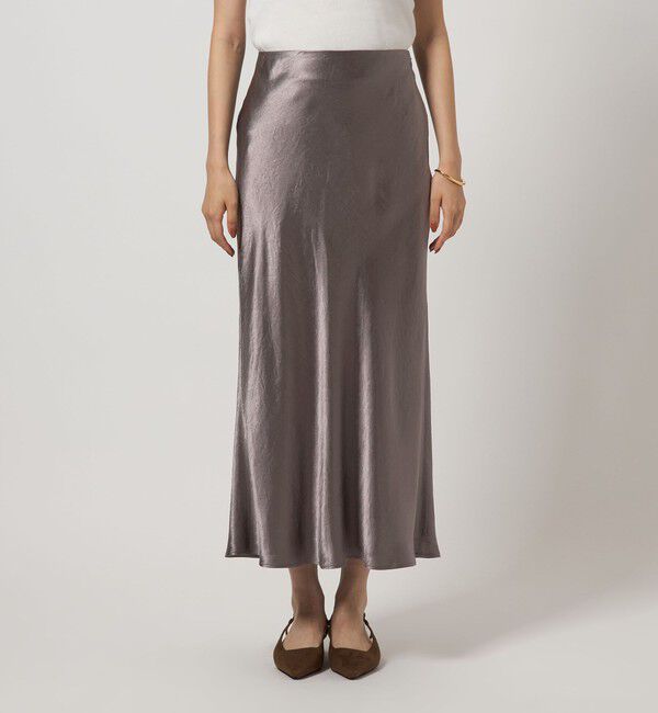 UNITED ARROWS green label relaxing「サテン ナロー スカート」|フレア|