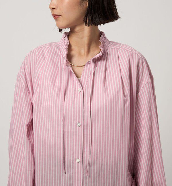 UNITED ARROWS green label relaxing「［size SHORTあり］フリルネック ブラウス」|シャツ・ブラウス|