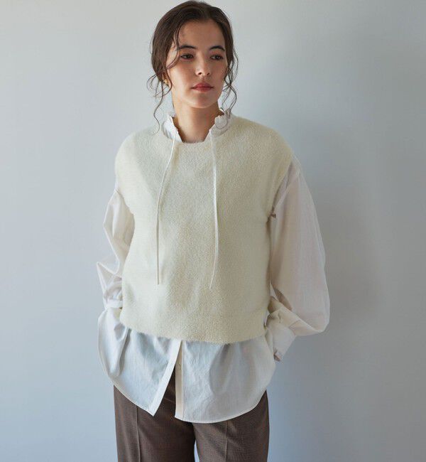 UNITED ARROWS green label relaxing「フラッフフェザー 2WAY フレンチスリーブ ニット -ウォッシャブル-」|ニット・セーター|