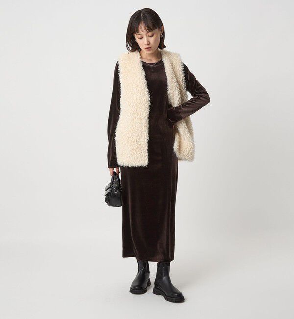 UNITED ARROWS green label relaxing「ベロア ワンピース」|ワンピース|DK.BROWN