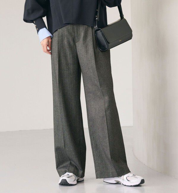 UNITED ARROWS green label relaxing「［size SHORT/TALLあり］ホームスパン ストレート パンツ ストレッチ」|スラックス|