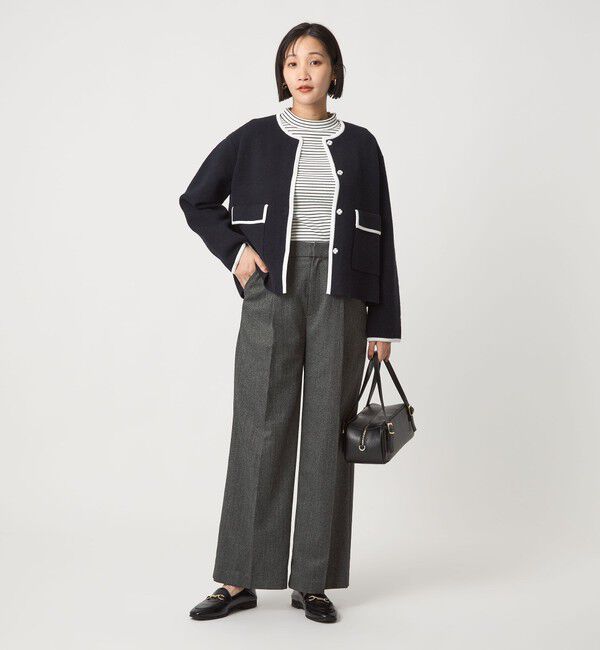 UNITED ARROWS green label relaxing「［size SHORT/TALLあり］ホームスパン ストレート パンツ ストレッチ」|スラックス|