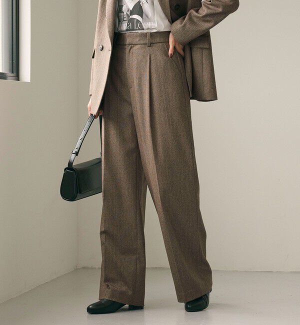 UNITED ARROWS green label relaxing「［size SHORT/TALLあり］ホームスパン ストレート パンツ ストレッチ」|スラックス|