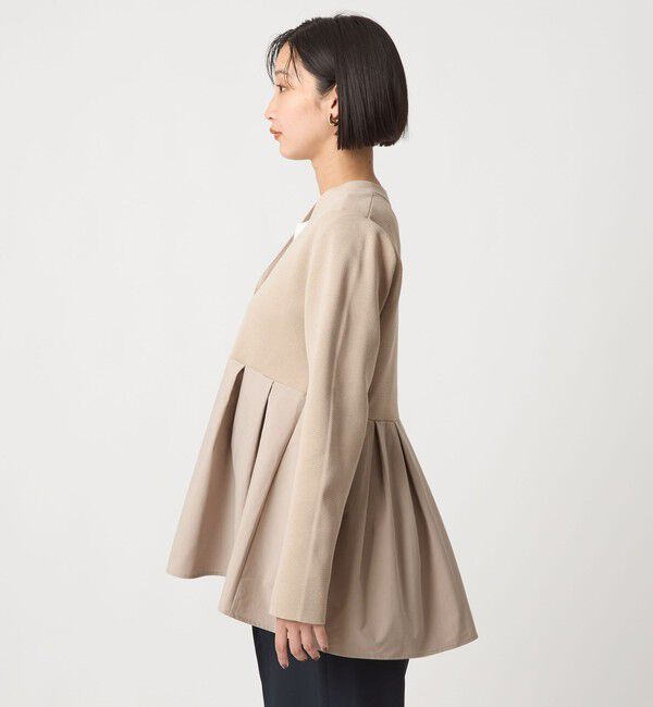 UNITED ARROWS green label relaxing「ドッキング ペプラム Vネック ニット カーディガン -ウォッシャブル-」|カーディガン|