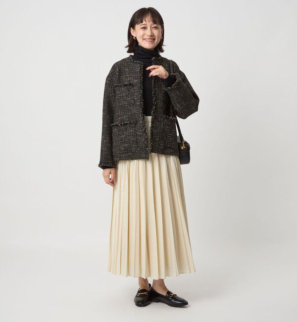 UNITED ARROWS green label relaxing「ミックスツイードライク ポケット ノーカラー ジャケット」|ノーカラージャケット|