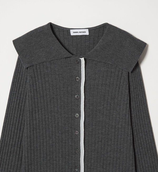 EMMEL REFINES「＜EMMEL REFINES＞EM レイヤーリブ ボタン ニット」|ニット・セーター|