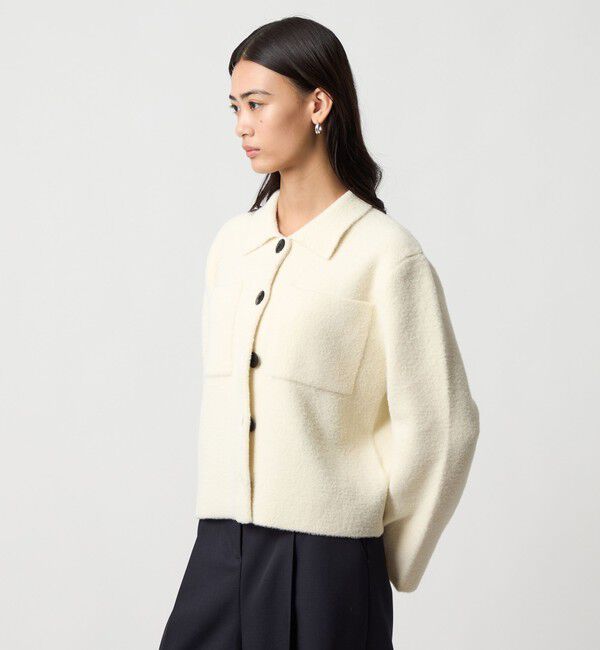 EMMEL REFINES「＜EMMEL REFINES＞EM セッケツ フェザーヤーン エリツキ カーディガン」|カーディガン|