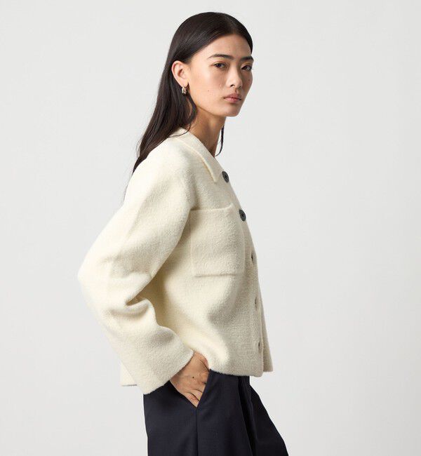 EMMEL REFINES「＜EMMEL REFINES＞EM セッケツ フェザーヤーン エリツキ カーディガン」|カーディガン|