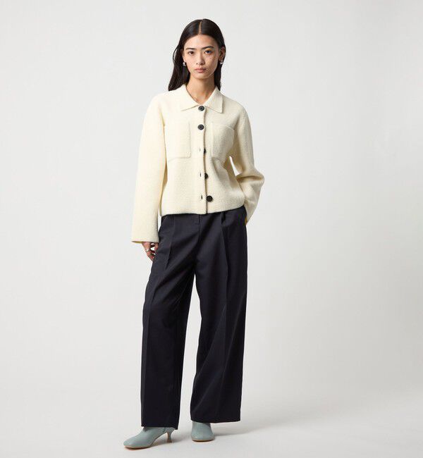 EMMEL REFINES「＜EMMEL REFINES＞EM セッケツ フェザーヤーン エリツキ カーディガン」|カーディガン|