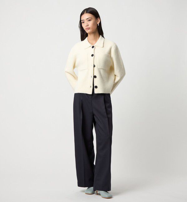 EMMEL REFINES「＜EMMEL REFINES＞EM セッケツ フェザーヤーン エリツキ カーディガン」|カーディガン|