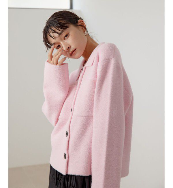 EMMEL REFINES「＜EMMEL REFINES＞EM セッケツ フェザーヤーン エリツキ カーディガン」|カーディガン|