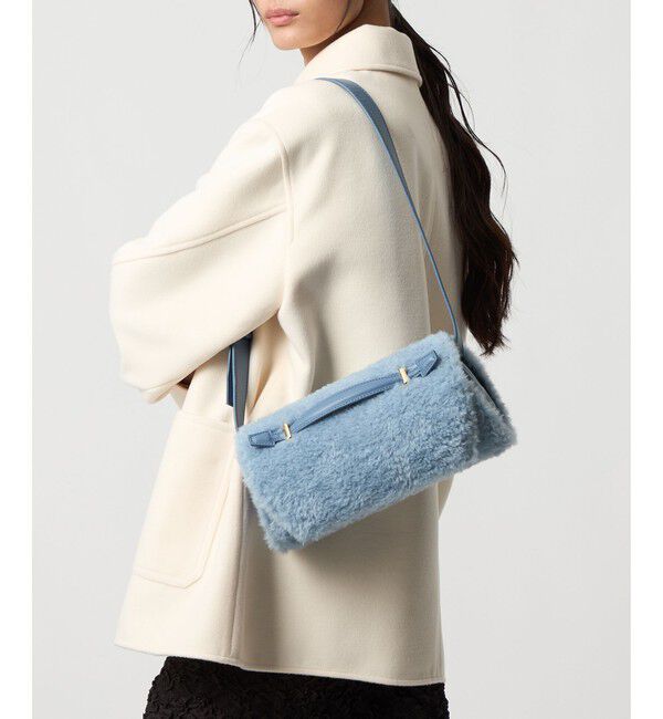 EMMEL REFINES「＜EMMEL REFINES＞EM フラップ ボア ショルダーバッグ」|ショルダー・メッセンジャー|LT.BLUE