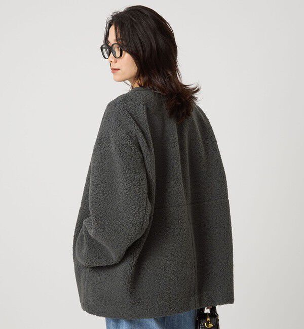 UNITED ARROWS green label relaxing「［size SHORTあり］ボア ノーカラー ブルゾン」|ブルゾン・スタジャン|