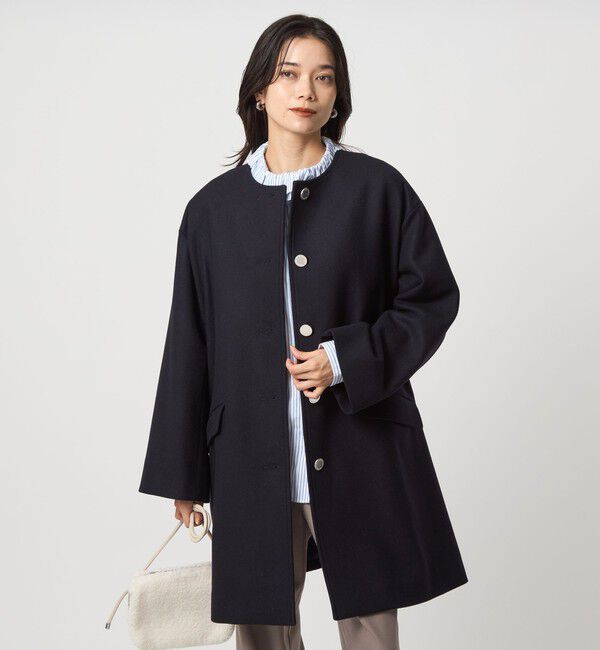 UNITED ARROWS green label relaxing「【別注】＜Traditional Weatherwear＞LINTON ノーカラー コート」|ノーカラーコート|