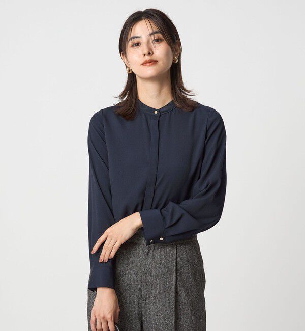 UNITED ARROWS green label relaxing「バイカラー ブラウス」|シャツ・ブラウス|NAVY