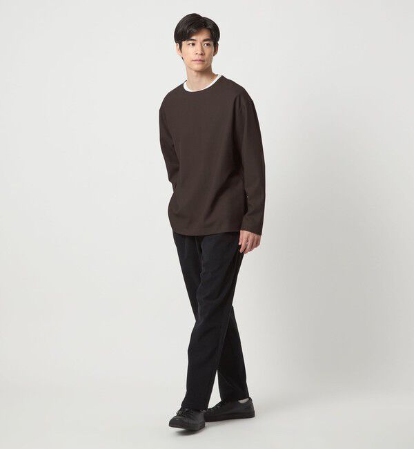 UNITED ARROWS green label relaxing「KIVANC ノーカラー 長袖 Tシャツ -ストレッチ-」|Tシャツ・カットソー|