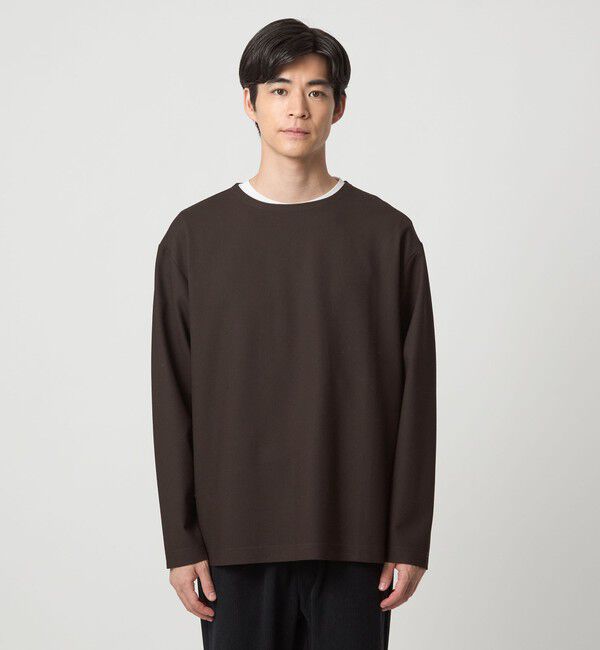 UNITED ARROWS green label relaxing「KIVANC ノーカラー 長袖 Tシャツ -ストレッチ-」|Tシャツ・カットソー|
