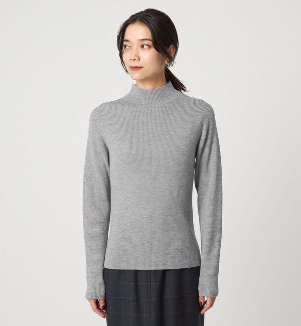 UNITED ARROWS green label relaxing「ウール リブ ボトルネック ニット プルオーバー ウォッシャブル」|ニット・セーター|