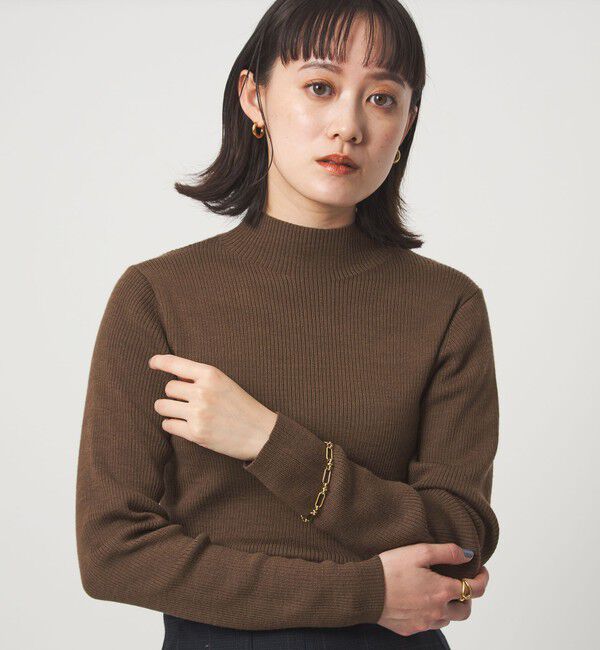 UNITED ARROWS green label relaxing「ウール リブ ボトルネック ニット プルオーバー ウォッシャブル」|ニット・セーター|