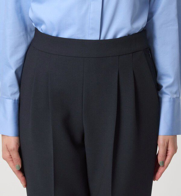 UNITED ARROWS green label relaxing「［size SHORT/TALLあり］ダブルクロス テーパード パンツ ウォッシャブル ストレッチ」|スラックス|