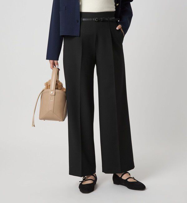 UNITED ARROWS green label relaxing「［size SHORT/TALLあり］ダブルクロス ワイド パンツ ウォッシャブル ストレッチ」|スラックス|