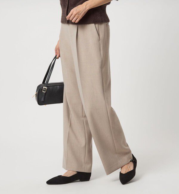 UNITED ARROWS green label relaxing「［size SHORT/TALLあり］ダブルクロス ワイド パンツ ウォッシャブル ストレッチ」|スラックス|