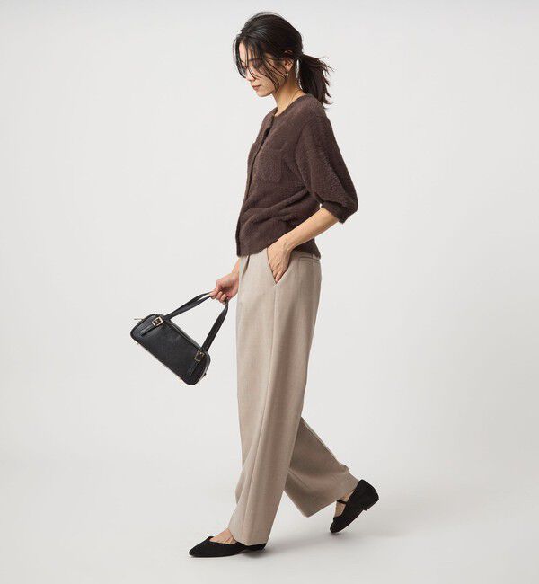 UNITED ARROWS green label relaxing「［size SHORT/TALLあり］ダブルクロス ワイド パンツ ウォッシャブル ストレッチ」|スラックス|