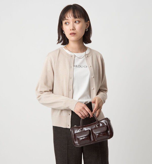 UNITED ARROWS green label relaxing「ラメ クルーネック ニット カーディガン ウォッシャブル」|カーディガン|