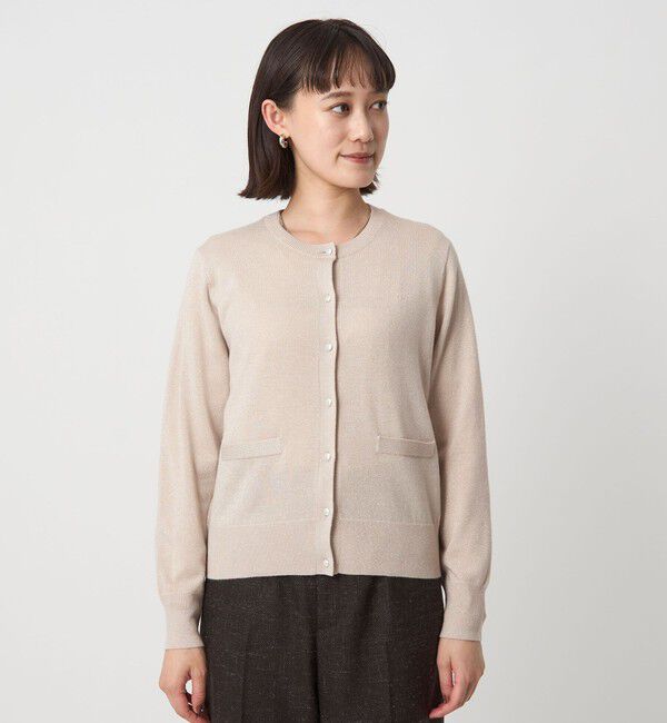 UNITED ARROWS green label relaxing「ラメ クルーネック ニット カーディガン ウォッシャブル」|カーディガン|