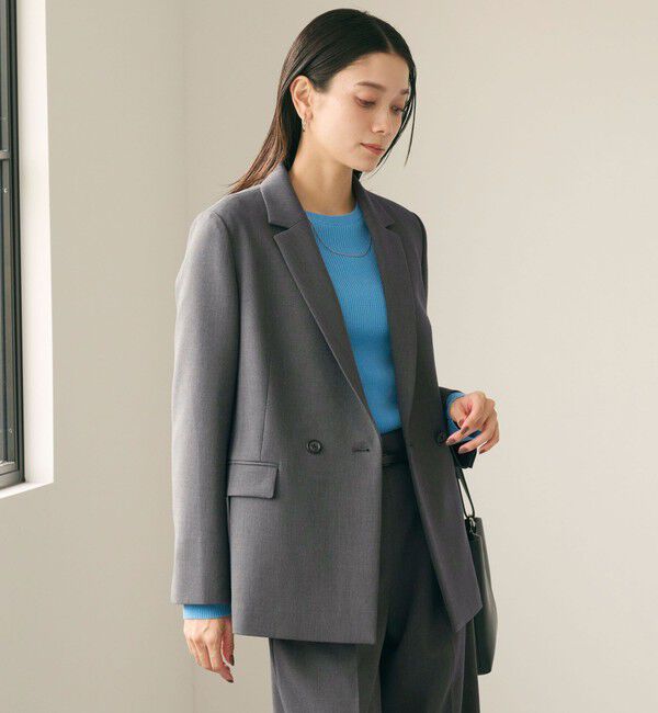 UNITED ARROWS green label relaxing「ダブルクロス ダブル ジャケット ウォッシャブル ストレッチ」|テーラードジャケット|