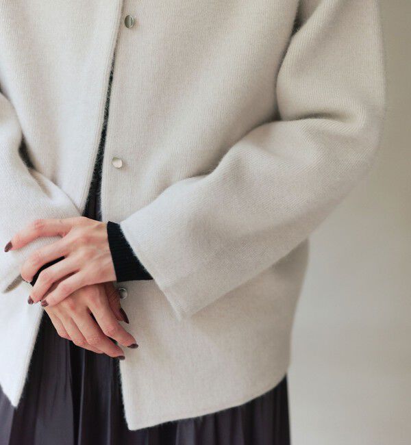 UNITED ARROWS green label relaxing「［size SHORTあり］FOXブレンド セッケツ ノーカラー カーディガン」|カーディガン|