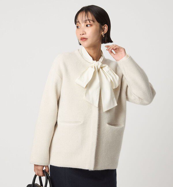 UNITED ARROWS green label relaxing「［size SHORTあり］FOXブレンド セッケツ ノーカラー カーディガン」|カーディガン|