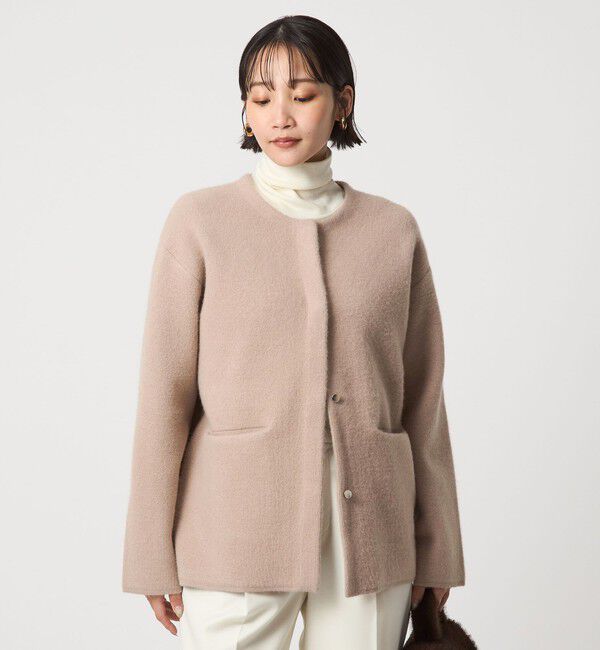 UNITED ARROWS green label relaxing「［size SHORTあり］FOXブレンド セッケツ ノーカラー カーディガン」|カーディガン|