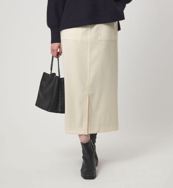 UNITED ARROWS green label relaxing「［size SHORT/TALLあり］キチントボトムス サキソニー Iライン スリム スカート」|タイト|