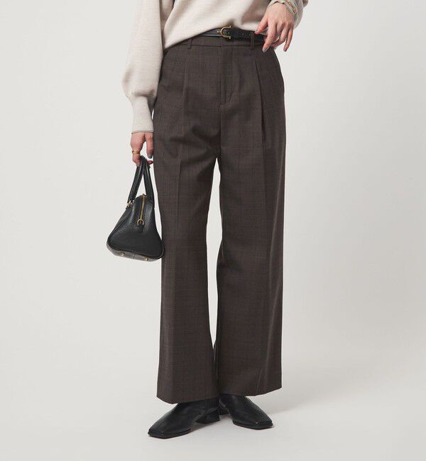 UNITED ARROWS green label relaxing「［size SHORT/TALLあり］キチントボトムス サキソニー ワイド パンツ」|スラックス|