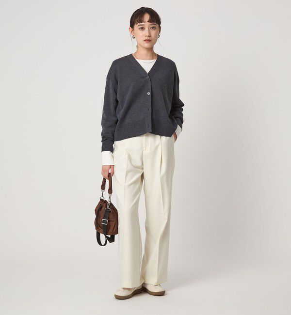 UNITED ARROWS green label relaxing「ウール スムース Vネック カーディガン ウォッシャブル」|カーディガン|