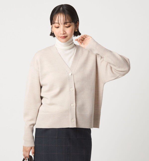 UNITED ARROWS green label relaxing「ウール スムース Vネック カーディガン ウォッシャブル」|カーディガン|