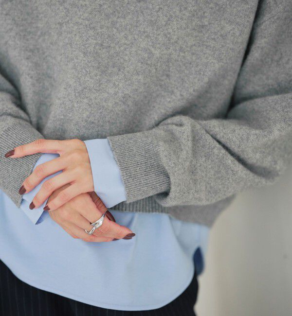 UNITED ARROWS green label relaxing「FOXブレンド ラメ フォルム ドルマン ニット プルオーバー」|ニット・セーター|