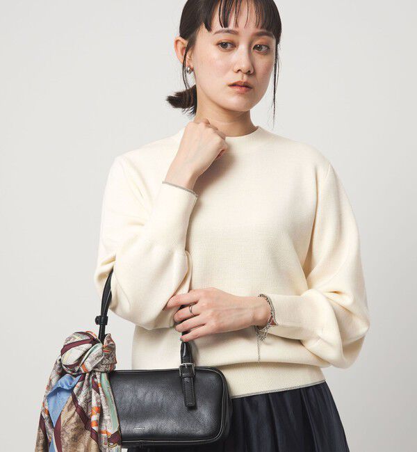 UNITED ARROWS green label relaxing「ウール スムース ボトルネック フォルム ニット プルオーバー ウォッシャブル」|ニット・セーター|OFF WHITE